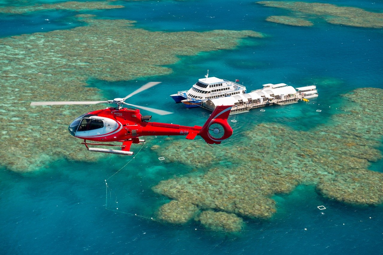 Great Barrier Reef Helicopter & Private Pontoon Snorkel